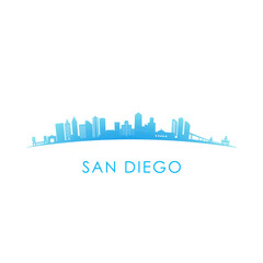 Fototapeta premium San Diego skyline silhouette. Vector design colorful illustration
