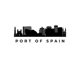 Obraz premium Vector Port of Spain skyline. Travel Port of Spain famous landmarks. Business and tourism concept for presentation, banner, web site.