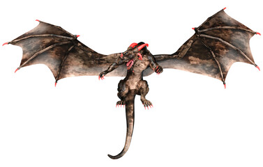 Fototapeta premium 3D Rendering Fairy Tale Dragon on White