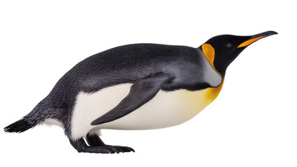 King penguin with black white, and yellow plumage © Julia