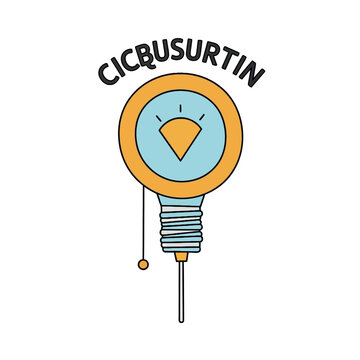 Cicbusurtin Light Bulb Cartoon Illustration.