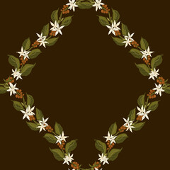 Fototapeta premium wreath of flowers on a black background