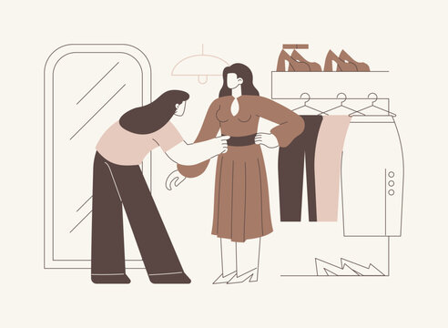 Shopping with a client isolated cartoon vector illustrations.
