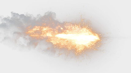 Realistic fiery impact with sparks and debris PNG © Татьяна Куриленко