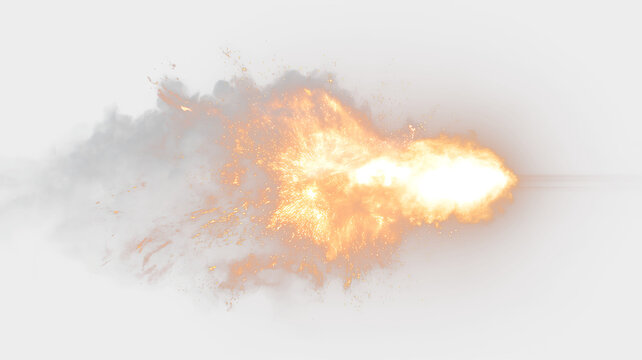 Powerful fireball detonation isolated transparent PNG