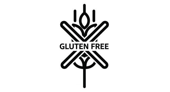 Gluten free food label icon sign.