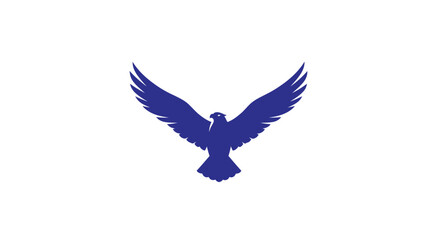 Fototapeta premium A blue silhouette of a majestic eagle flying with wings spread wide