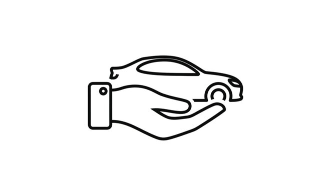 Hand holding a small car.