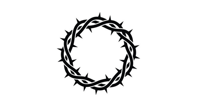 crown of thorns silhouette on white background