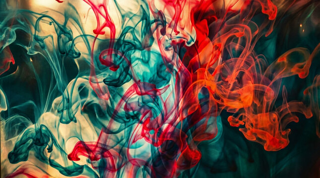 Vibrant Colored Smoke Swirling in Abstract Motion