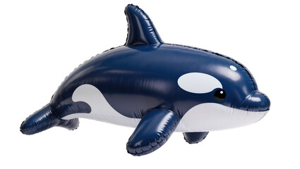 Inflatable killer whale toy with dark blue and white markings © Lisa