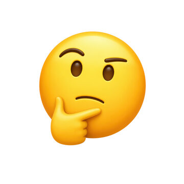 Thinking face emoji considering an idea while pondering over something important in thoughtful contemplation.