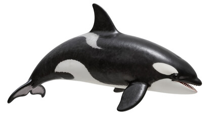 Orca killer whale with sharp teeth and white eye patch © Julia