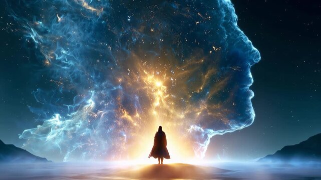 Cosmic Consciousness, Human Mind Abstract Spiritual Journey Inspiration, Mystical Meditation