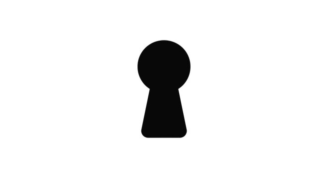 keyhole silhouette on white background lock security