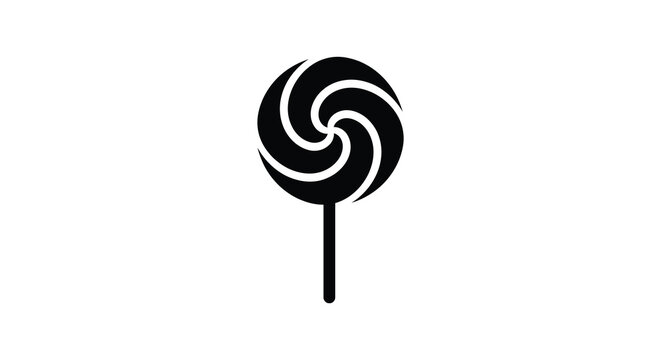 swirled lollipop silhouette on white background swirl