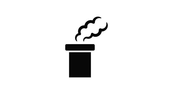 smoke stack flat icon chimney emission pollution