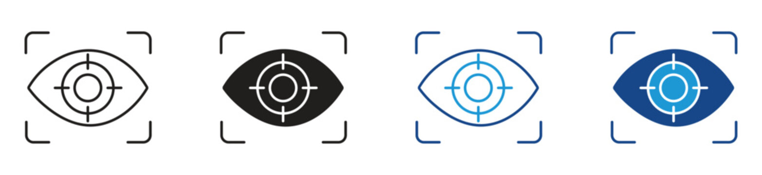 Eye tracking icon set. Modern style in white background , vector illustration.