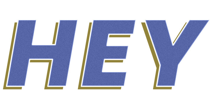 Hey png retro bold typography word sticker