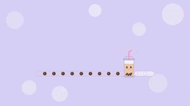 Kawaii Bubble Tea Boba Loading Screen UI