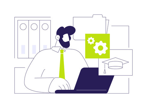 Work and study isolated cartoon vector illustrations.