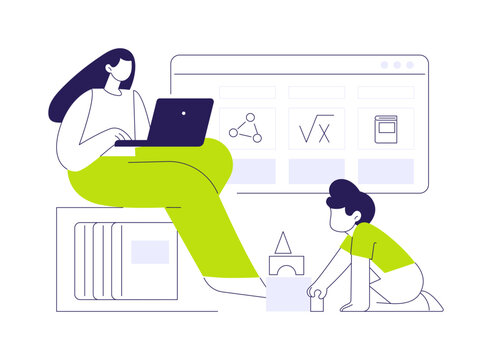 Study during maternity leave isolated cartoon vector illustrations.