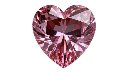 Fototapeta premium Pink heart-shaped faceted gemstone with brilliant cut