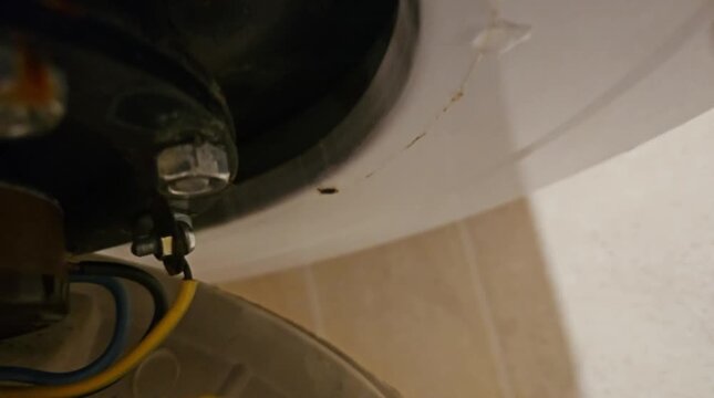 leaking boiler and water heater dripping from safety valve or pipe rust home maintenance emergency 
