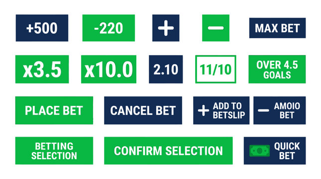 Online sports betting interface with various option buttons.