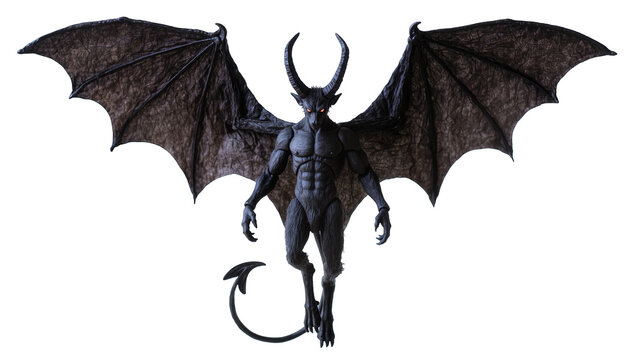 Dark demon creature with large bat wings and horns