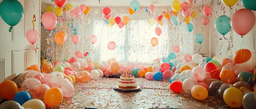 Colorful balloon party decor