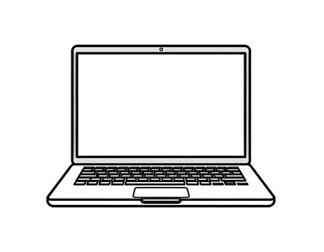 Open Laptop with Blank Screen.