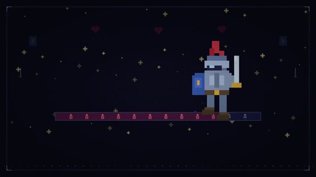 Retro 8-Bit Pixel Art Knight Loading Bar UI