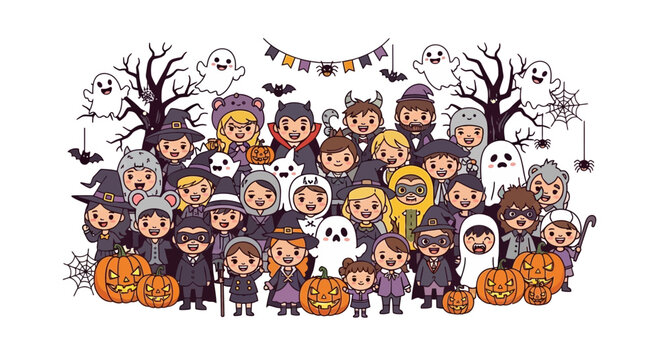 Happy Halloween Group Costume Kids