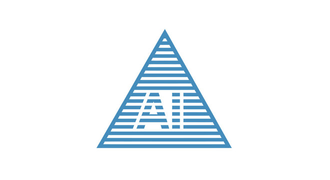 Logo design with triangle and lines.