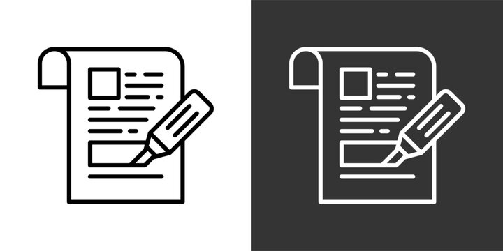 Highlight Black And White Icon Set Collection Pack Vector Illustration