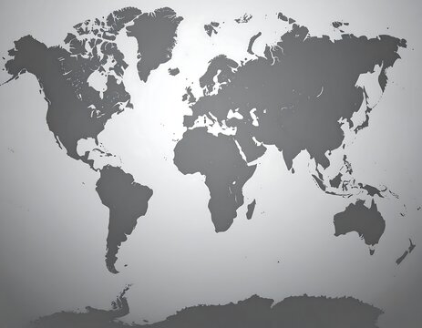 A grayscale world map on a gradient background with vignette effect