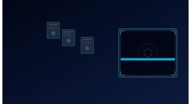 Digital document scanning hud interface motion animation