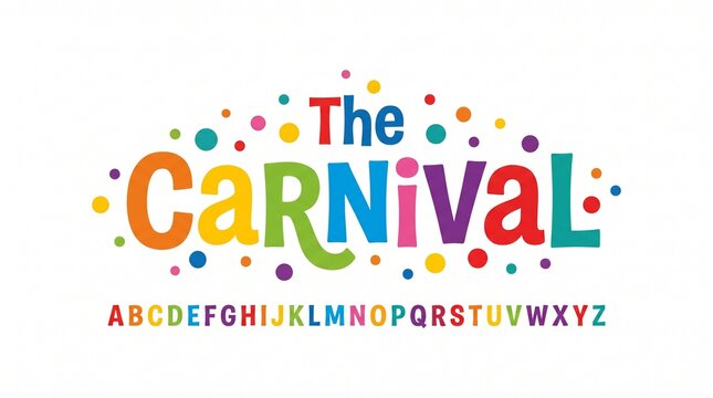 Carnival colorful alphabet, playful letters, funny festival font for bright fiesta logo, mexican headline, birthday and greeting card typography, thank you phrases. Vector typographic design