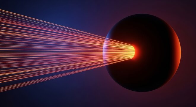 Infrared communication concept with light beam. Short range data transmission from optical sensor. Line of sight IR signal illustration