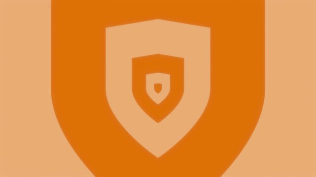 Concentric shield outlines zoom background video, seamless looping animation