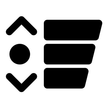Descending sort filter icon. Data organization, category ranking, and interface dashboard menu vector symbol.