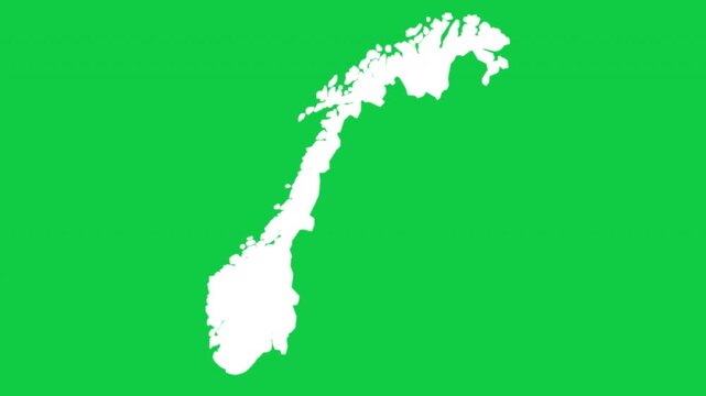 Norway map pop animation with green background