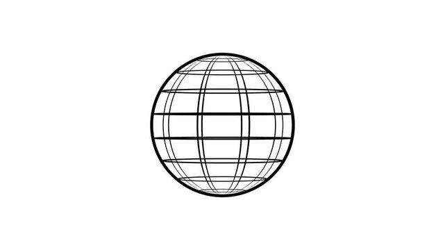 Futuristic Blue Digital Globes Rotating in a Sequence Digital sphere grid design Visualizing Technology and Virtual Reality 4K video.