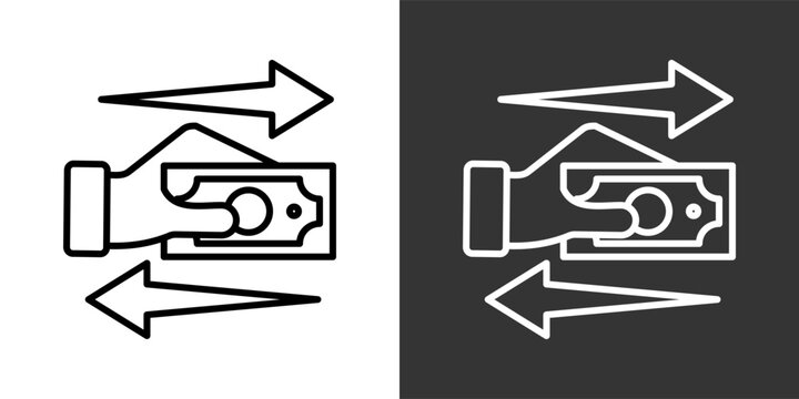 Kickback Black And White Icon Set Collection Pack Vector Illustration