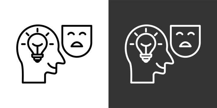 Deception Black And White Icon Set Collection Pack Vector Illustration