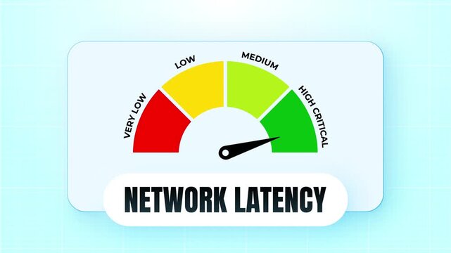 Visualizing minimal network latency through a sleek granite surface meter, glowing with neon blue shades under dark lighting 4k video