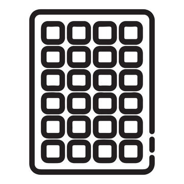 Minimalist black and white numeric keypad icon with rounded corners for modern digital interfaces