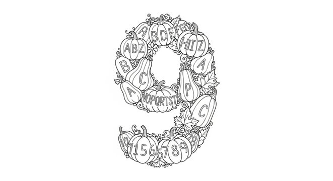 Smiling face made of numbers.