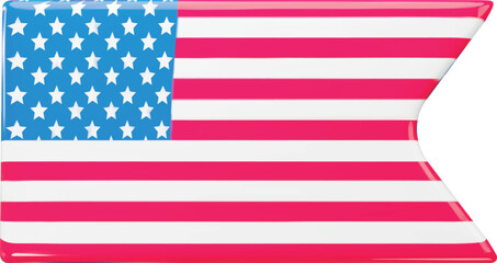 Obraz premium A 3D split-end US flag, a patriotic symbol. Independence Day.